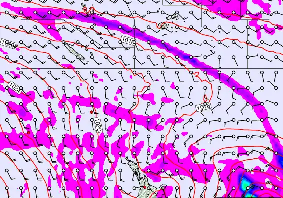 New Zealand to Fiji forecast chart for Monday, May 11th, 2026 at 12:00 AM