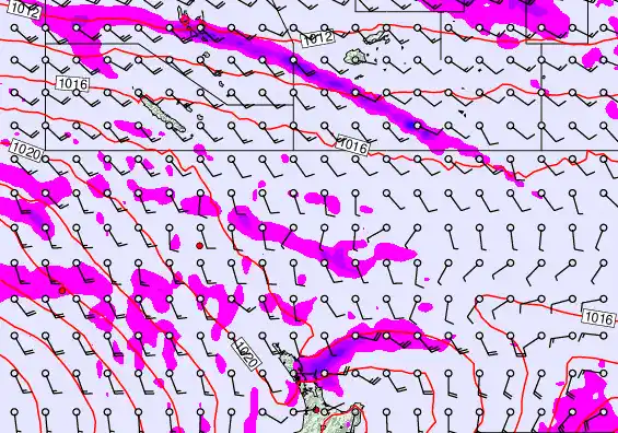 New Zealand to Fiji forecast chart for Monday, May 11th, 2026 at 6:00 AM