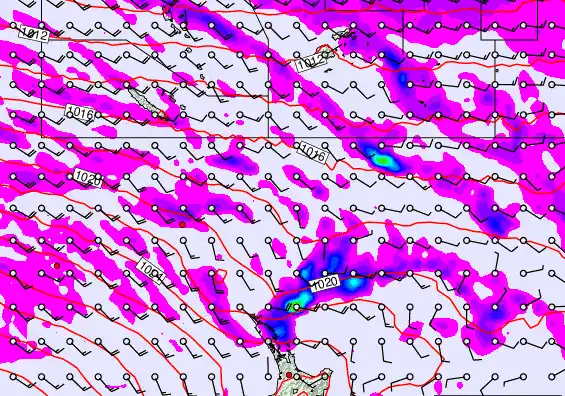 New Zealand to Fiji forecast chart for Tuesday, May 12th, 2026 at 6:00 PM