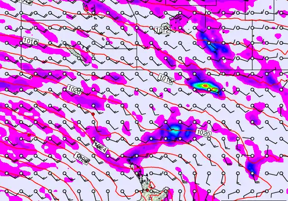 New Zealand to Fiji forecast chart for Wednesday, May 13th, 2026 at 12:00 AM