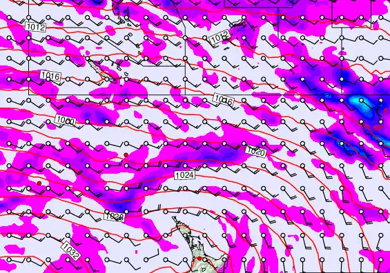 New Zealand to Fiji forecast chart for Wednesday, May 13th, 2026 at 6:00 PM