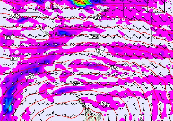 New Zealand to Fiji forecast chart for Friday, May 15th, 2026 at 6:00 PM