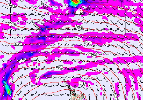 New Zealand to Fiji forecast chart for Saturday, May 16th, 2026 at 12:00 AM