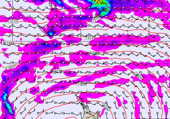 New Zealand to Fiji forecast chart for Saturday, May 16th, 2026 at 6:00 AM