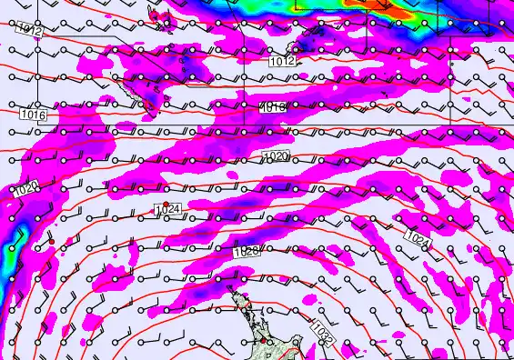 New Zealand to Fiji forecast chart for Sunday, May 17th, 2026 at 12:00 AM
