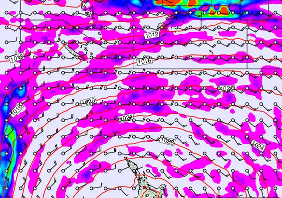 New Zealand to Fiji forecast chart for Sunday, May 17th, 2026 at 6:00 PM