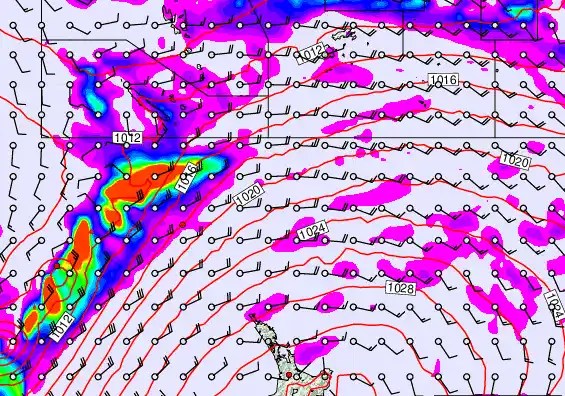 New Zealand to Fiji forecast chart for Tuesday, May 19th, 2026 at 6:00 AM