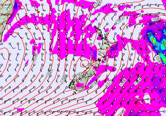 New Zealand forecast chart for Sunday, May 10th, 2026 at 6:00 PM