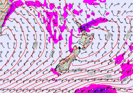 New Zealand forecast chart for Monday, May 11th, 2026 at 6:00 AM
