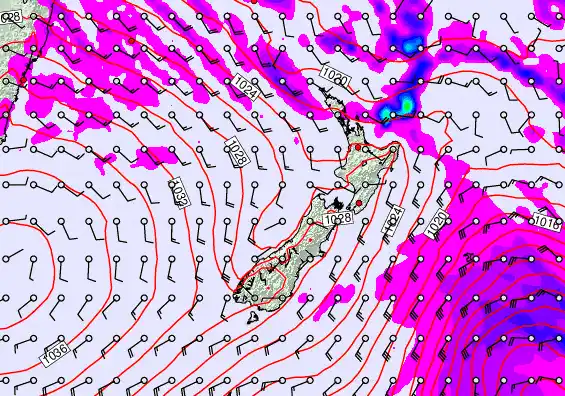 New Zealand forecast chart for Tuesday, May 12th, 2026 at 6:00 PM