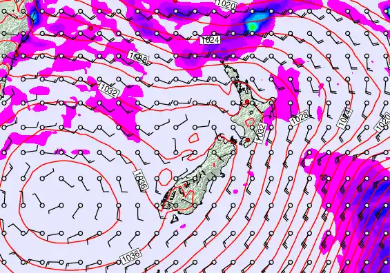 New Zealand forecast chart for Wednesday, May 13th, 2026 at 6:00 PM