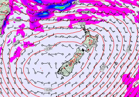 New Zealand forecast chart for Thursday, May 14th, 2026 at 6:00 PM