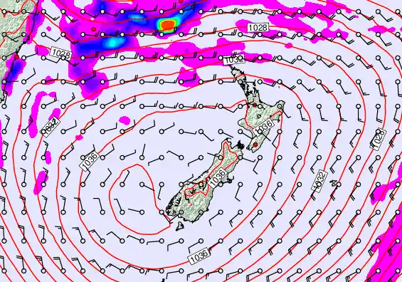 New Zealand forecast chart for Friday, May 15th, 2026 at 12:00 AM