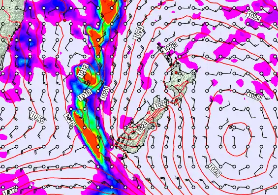 New Zealand forecast chart for Tuesday, May 19th, 2026 at 12:00 AM