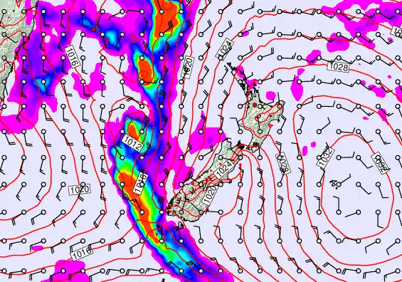 New Zealand forecast chart for Tuesday, May 19th, 2026 at 6:00 AM