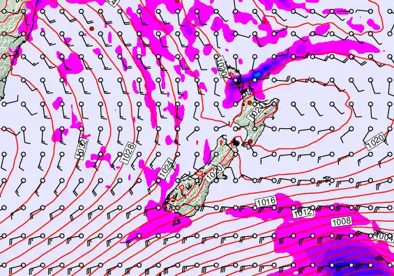 New Zealand forecast chart for Monday, May 11th, 2026 at 12:00 PM
