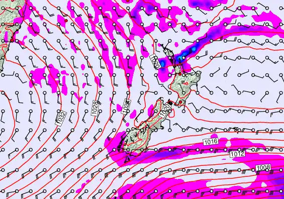 New Zealand forecast chart for Monday, May 11th, 2026 at 6:00 PM