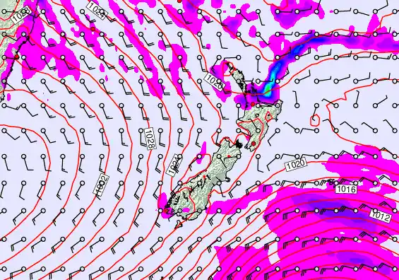 New Zealand forecast chart for Tuesday, May 12th, 2026 at 6:00 AM