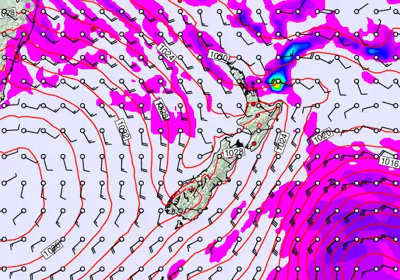 New Zealand forecast chart for Tuesday, May 12th, 2026 at 6:00 PM