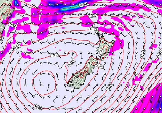 New Zealand forecast chart for Thursday, May 14th, 2026 at 6:00 PM