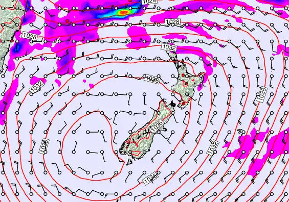 New Zealand forecast chart for Friday, May 15th, 2026 at 12:00 AM