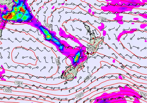 New Zealand forecast chart for Wednesday, May 20th, 2026 at 12:00 AM