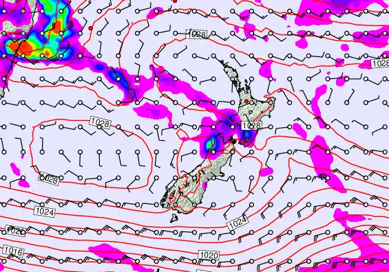 New Zealand forecast chart for Wednesday, May 20th, 2026 at 6:00 AM