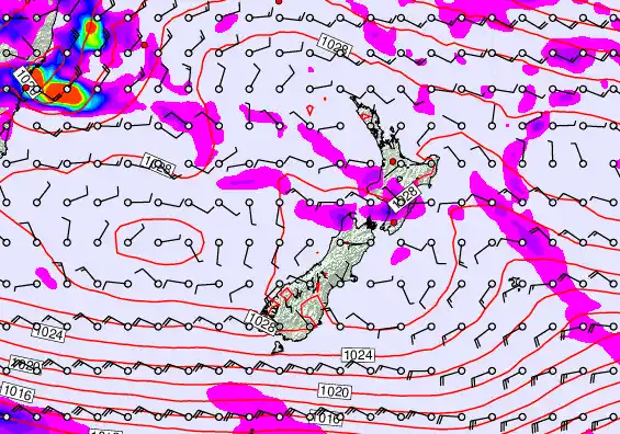 New Zealand forecast chart for Wednesday, May 20th, 2026 at 12:00 PM