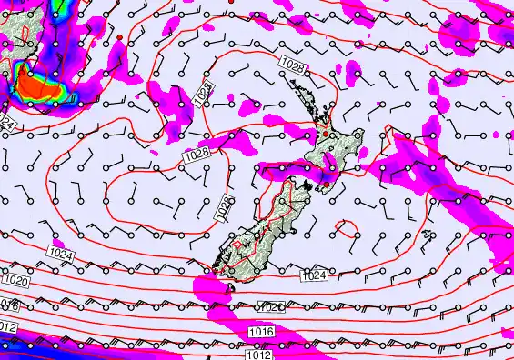 New Zealand forecast chart for Wednesday, May 20th, 2026 at 6:00 PM