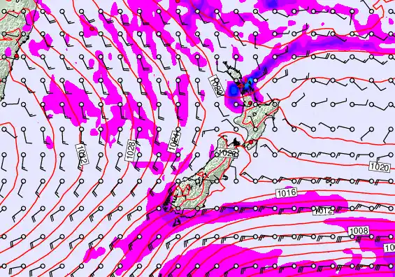 New Zealand forecast chart for Monday, May 11th, 2026 at 6:00 PM