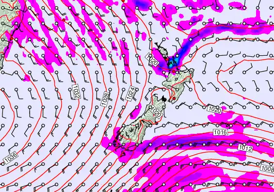 New Zealand forecast chart for Tuesday, May 12th, 2026 at 12:00 AM