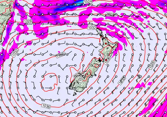 New Zealand forecast chart for Thursday, May 14th, 2026 at 6:00 PM