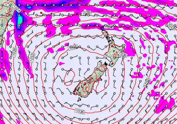 New Zealand forecast chart for Friday, May 15th, 2026 at 6:00 PM