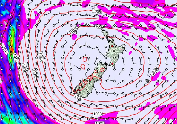 New Zealand forecast chart for Tuesday, May 19th, 2026 at 6:00 AM
