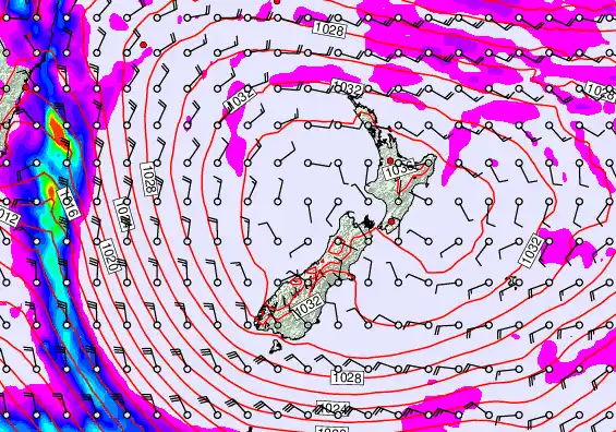 New Zealand forecast chart for Tuesday, May 19th, 2026 at 12:00 PM