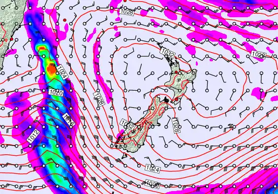 New Zealand forecast chart for Wednesday, May 20th, 2026 at 12:00 AM