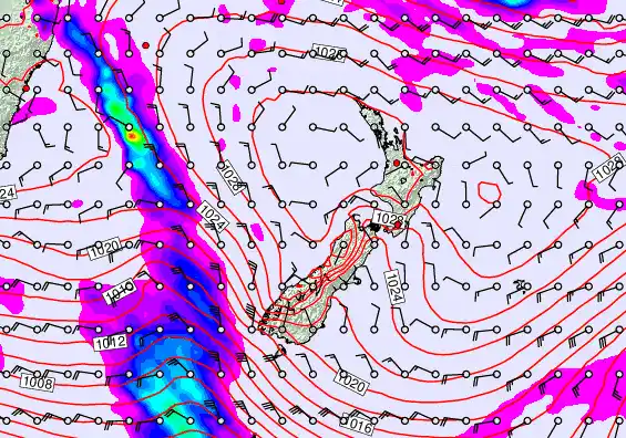 New Zealand forecast chart for Wednesday, May 20th, 2026 at 6:00 AM