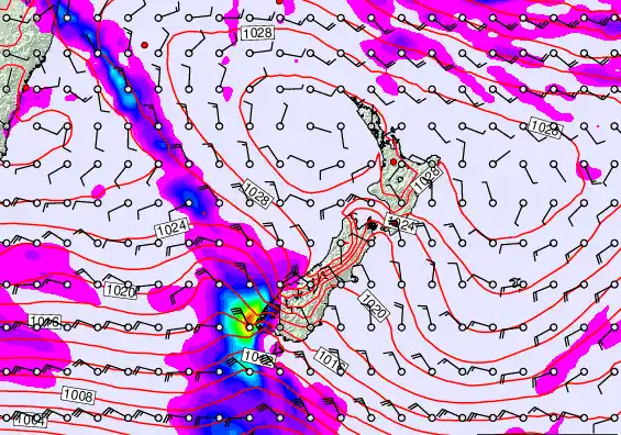 New Zealand forecast chart for Wednesday, May 20th, 2026 at 12:00 PM