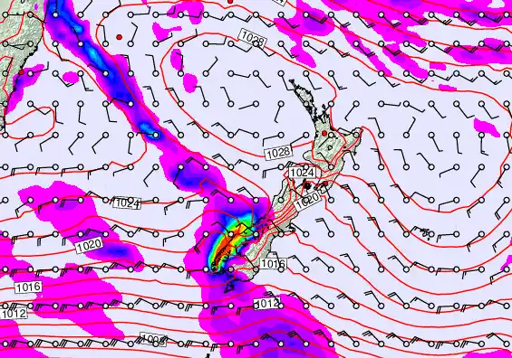 New Zealand forecast chart for Wednesday, May 20th, 2026 at 6:00 PM