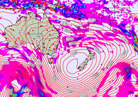 South West Pacific forecast chart for Friday, May 15th, 2026 at 12:00 AM