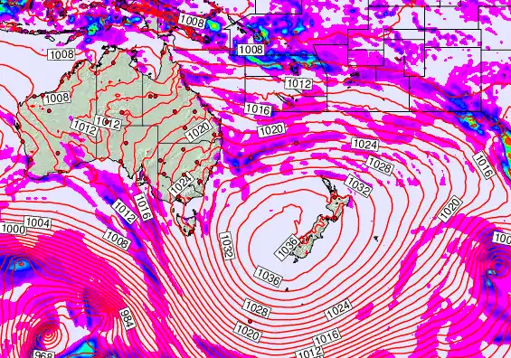 South West Pacific forecast chart for Friday, May 15th, 2026 at 6:00 AM