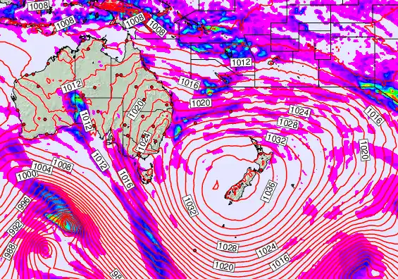 South West Pacific forecast chart for Friday, May 15th, 2026 at 6:00 PM