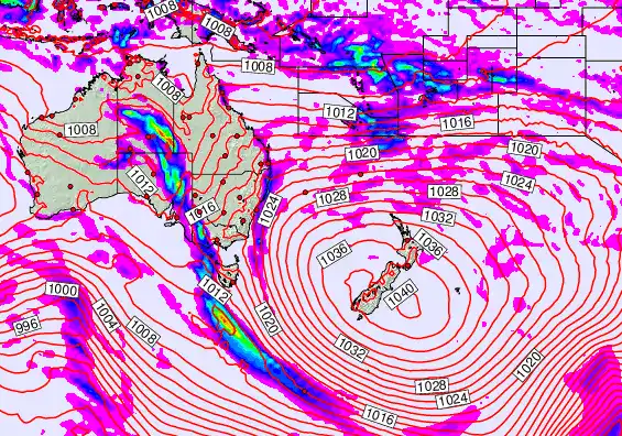 South West Pacific forecast chart for Sunday, May 17th, 2026 at 6:00 AM