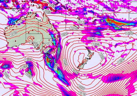 South West Pacific forecast chart for Tuesday, May 19th, 2026 at 6:00 AM