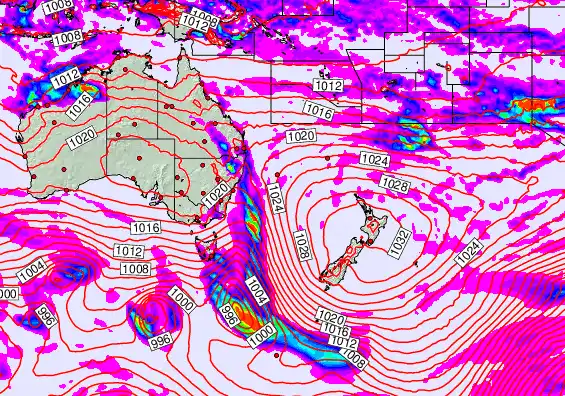 South West Pacific forecast chart for Tuesday, May 19th, 2026 at 6:00 PM