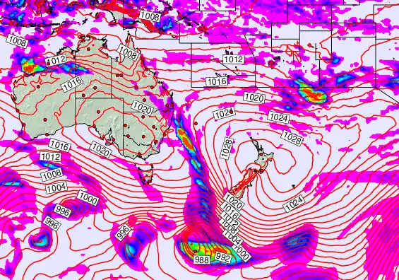 South West Pacific forecast chart for Wednesday, May 20th, 2026 at 6:00 AM