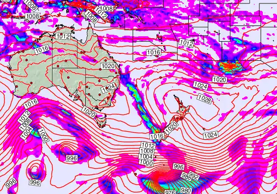 South West Pacific forecast chart for Wednesday, May 20th, 2026 at 6:00 PM