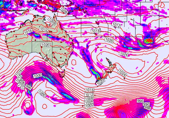 South West Pacific forecast chart for Thursday, May 21st, 2026 at 6:00 AM