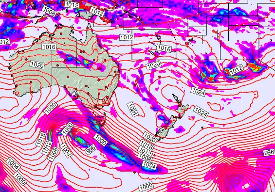 South West Pacific forecast chart for Thursday, May 21st, 2026 at 6:00 PM