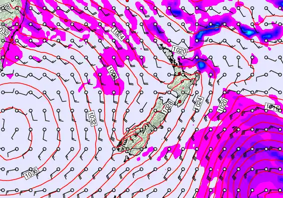 New Zealand forecast chart for Tuesday, May 12th, 2026 at 6:00 PM